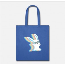 Bunny With Glasses Royal Blue Tote Bag